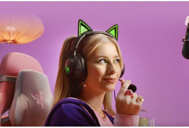 هدست کابلی RGB Razer گوشگربهای مدل Kraken Kitty V2 مشکی هدست کابلی RGB Razer گوشگربهای مدل Kraken Kitty V2 مشکی