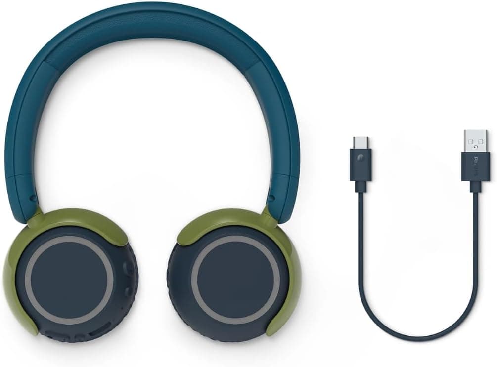 هدفون بیسیم کودکان Philips محدودیت صدا باتری ۴۵ ساعته فیروزهای مدل TAK4200CT هدفون بیسیم کودکان Philips محدودیت صدا باتری ۴۵ ساعته فیروزهای مدل TAK4200CT