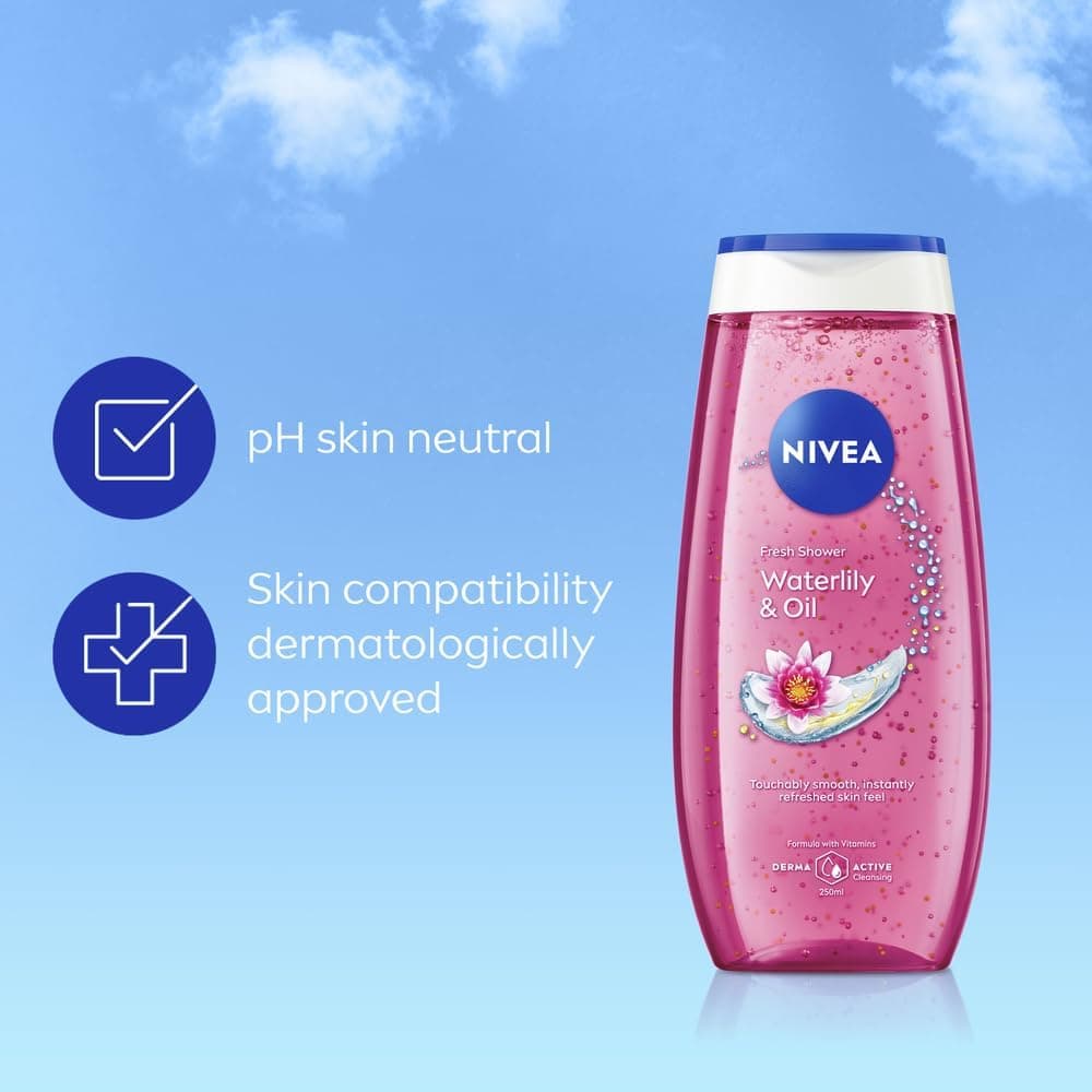 ژل شستوشوی بدن Nivea با عصاره نیلوفر آبی و روغن، 250ml ژل شستوشوی بدن Nivea با عصاره نیلوفر آبی و روغن، 250ml
