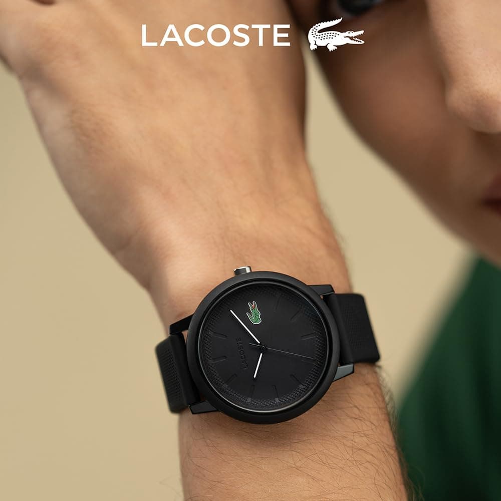 ساعت آنالوگ کوارتز مردانه Lacoste بند سیلیکونی بافت Petit Piqué مدل 12.12 ساعت آنالوگ کوارتز مردانه Lacoste بند سیلیکونی بافت Petit Piqué مدل 12.12