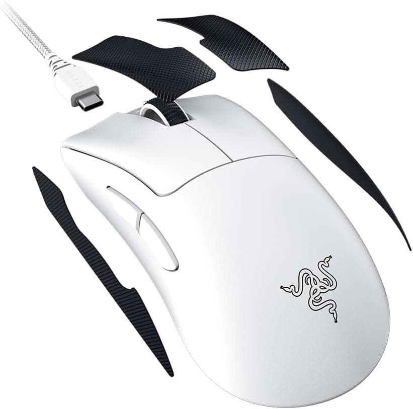 ماوس گیمینگ بیسیم ارگونومیک Razer برای ورزشهای الکترونیکی، طراحی سبک 64g، حسگر Focus Pro 30K، سوییچ Gen-3 و HyperSpeed، مدل DeathAdder V3 Pro سفید ماوس گیمینگ بیسیم ارگونومیک Razer برای ورزشهای الکترونیکی، طراحی سبک 64g، حسگر Focus Pro 30K، سوییچ Gen-3 و HyperSpeed، مدل DeathAdder V3 Pro سفید