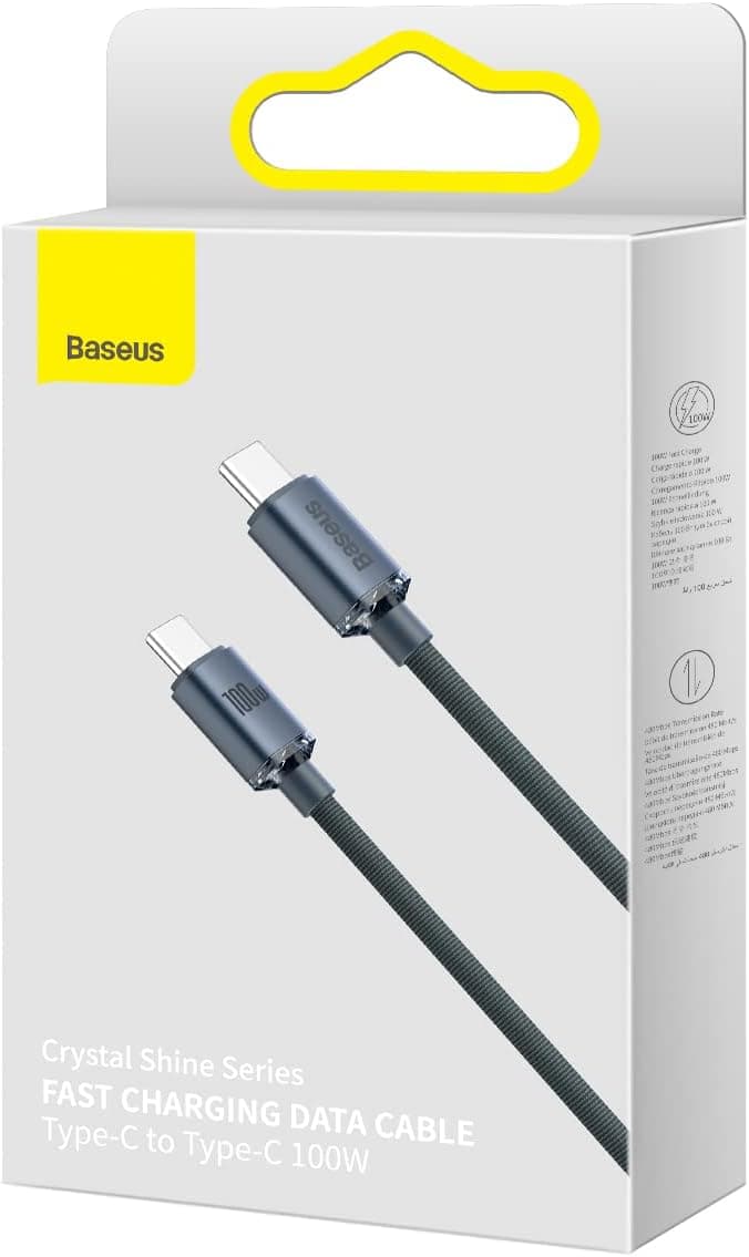 کابل شارژ Type-C Baseus Crystal Shine توان 100W طول 200 cm کابل شارژ Type-C Baseus Crystal Shine توان 100W طول 200 cm