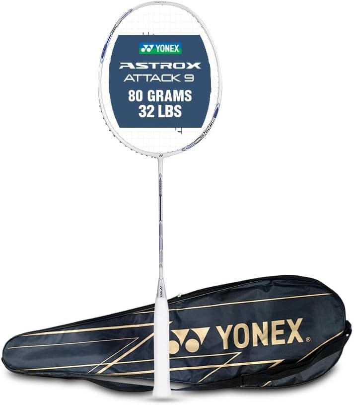 راکت بدمینتون YONEX خاکستری گانمتال مدل Astrox Attack 9 G4 4U ساخت هند راکت بدمینتون YONEX خاکستری گانمتال مدل Astrox Attack 9 G4 4U ساخت هند