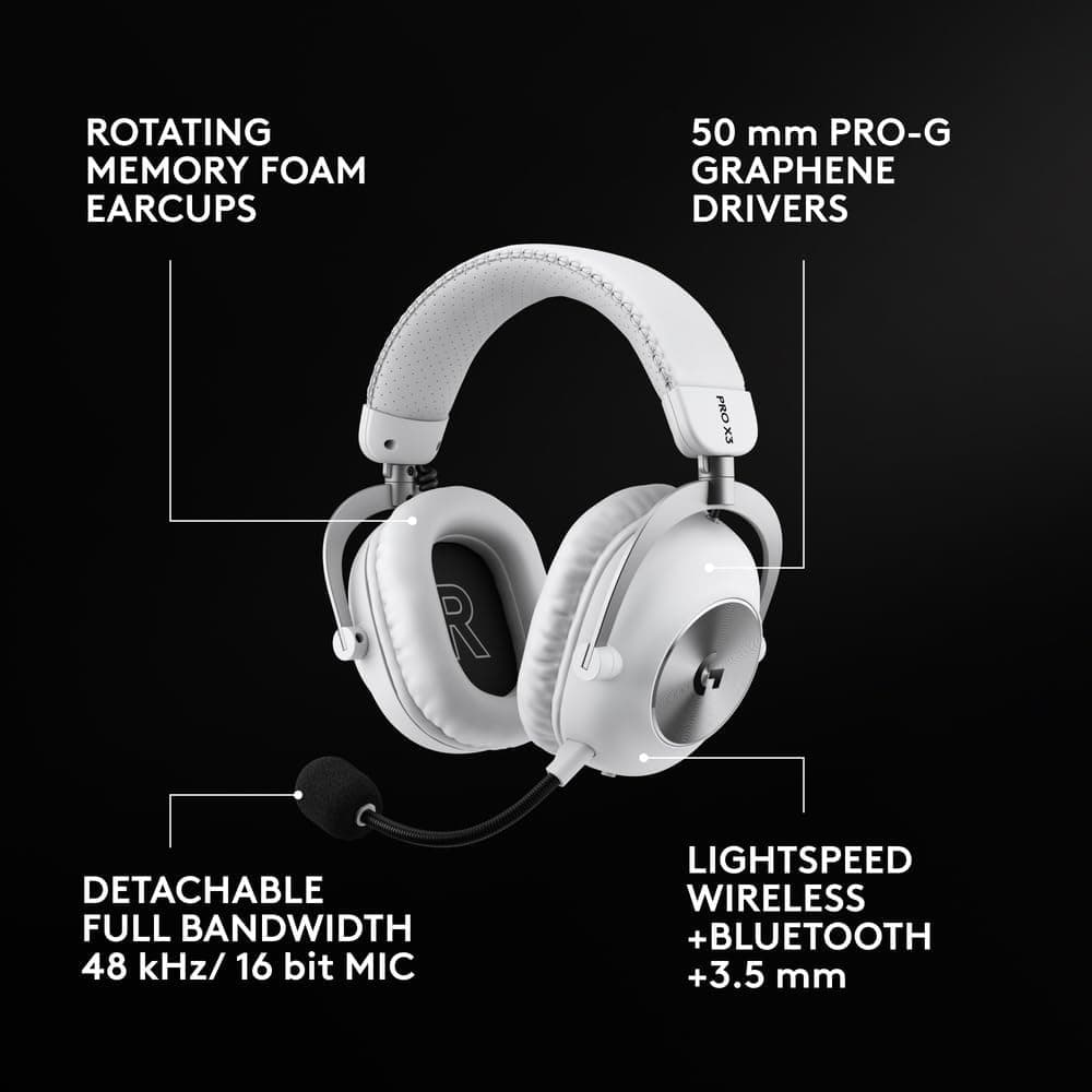 هدست گیمینگ Logitech G مدل PRO X3 LIGHTSPEED سفید هدست گیمینگ Logitech G مدل PRO X3 LIGHTSPEED سفید
