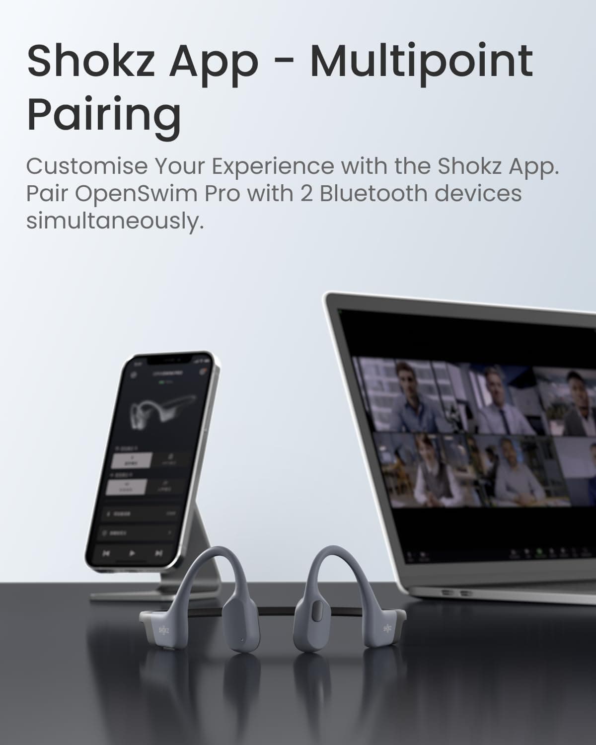 هدفون ورزشی SHOKZ انتقال استخوانی ضدآب IP68 مدل OpenSwim Pro خاکستری هدفون ورزشی SHOKZ انتقال استخوانی ضدآب IP68 مدل OpenSwim Pro خاکستری