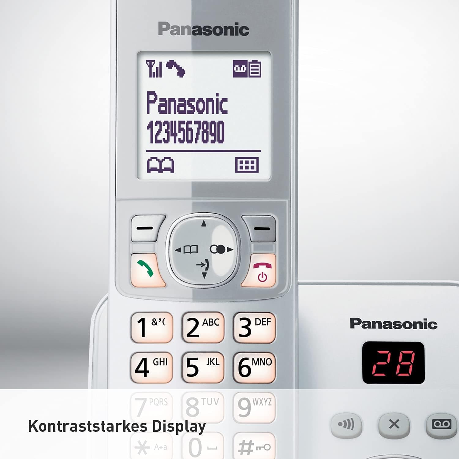 تلفن بیسیم Panasonic با دو گوشی مدل KX-TG6862GS رنگ مرواریدی تلفن بیسیم Panasonic با دو گوشی مدل KX-TG6862GS رنگ مرواریدی