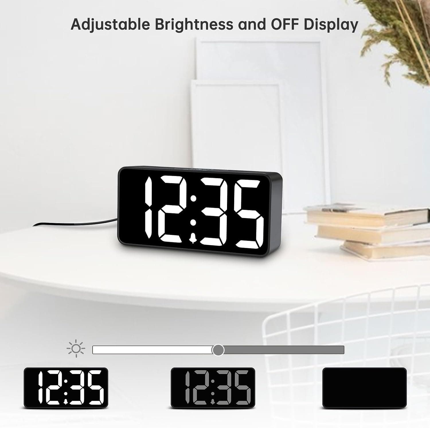 ساعت زنگدار دیجیتال رومیزی DreamSky با درگاه USB، تنظیم نور نمایشگر و تعویق زنگ سفید ساعت زنگدار دیجیتال رومیزی DreamSky با درگاه USB، تنظیم نور نمایشگر و تعویق زنگ سفید