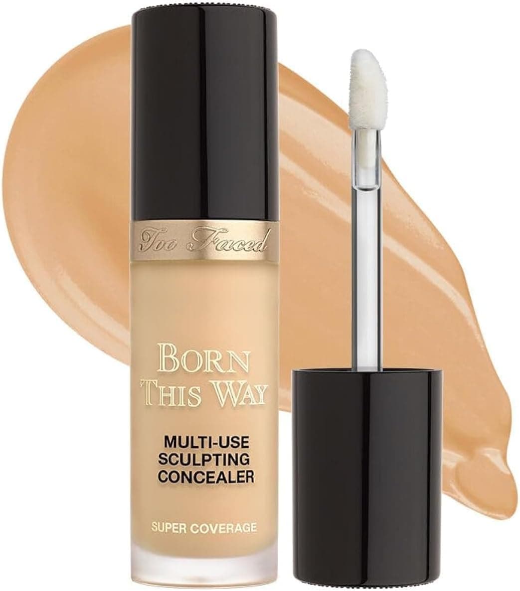 کانسیلر چندمنظوره Too Faced Born This Way با پوشش کامل، بدون چربی، ماندگار و آبرسان، بژ طلایی 0.46 Fl Oz کانسیلر چندمنظوره Too Faced Born This Way با پوشش کامل، بدون چربی، ماندگار و آبرسان، بژ طلایی 0.46 Fl Oz