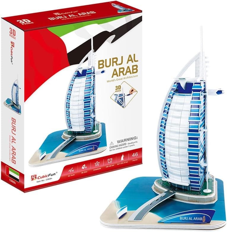 پازل سهبعدی 44 قطعه CubicFun برج العرب دبی پازل سهبعدی 44 قطعه CubicFun برج العرب دبی