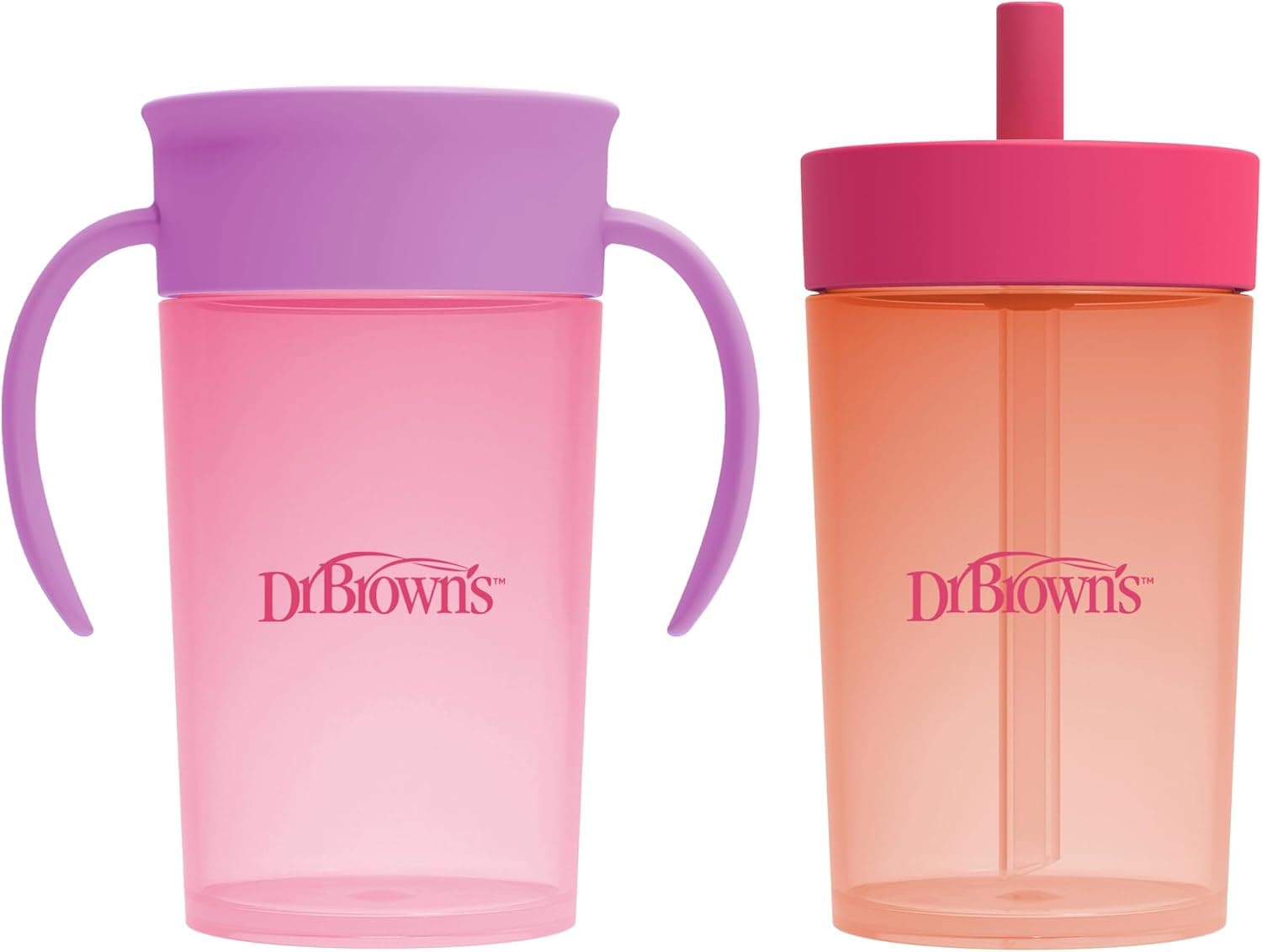 ست لیوان آموزشی کودک Dr. Brown's Milestones صورتی مرجانی 300mL 2 Pack ست لیوان آموزشی کودک Dr. Brown's Milestones صورتی مرجانی 300mL 2 Pack