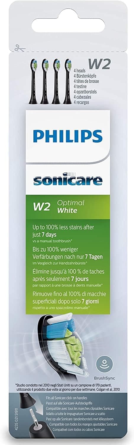 سری مسواک برقی PHILIPS Sonicare Optimal Whitening مشکی، بسته 4 عددی سری مسواک برقی PHILIPS Sonicare Optimal Whitening مشکی، بسته 4 عددی