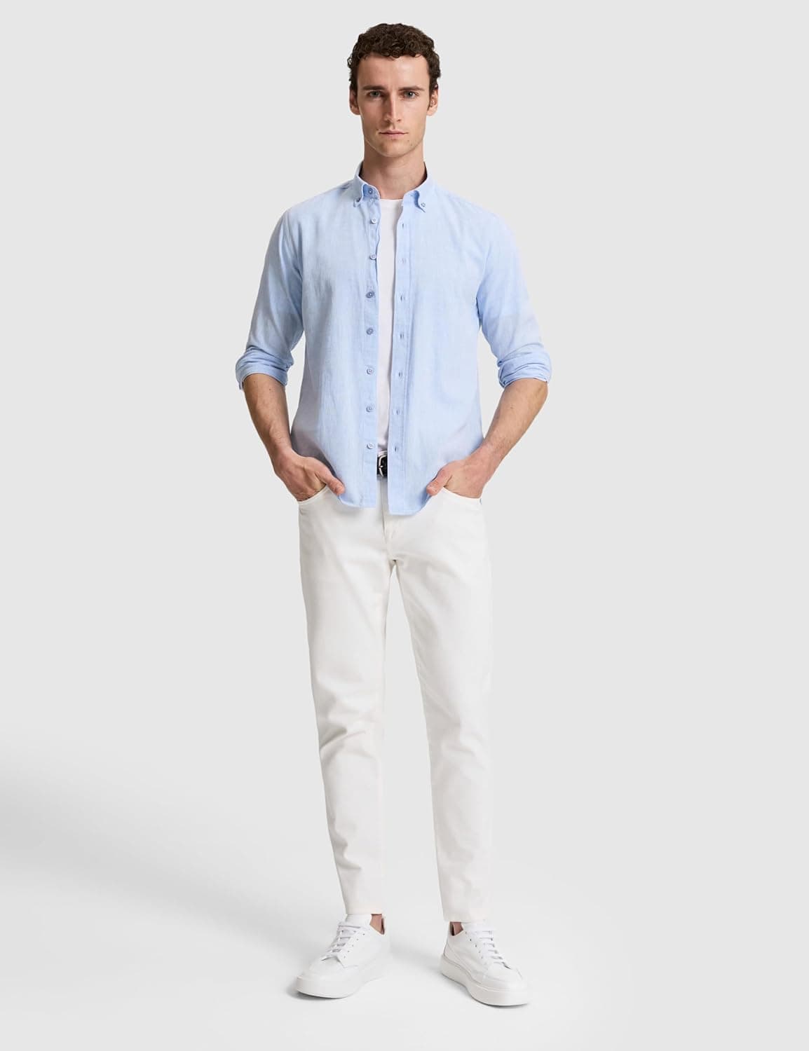پیراهن مردانه Pierre Cardin طرحدار آبی یخی مدل 50325356-VR095 پیراهن مردانه Pierre Cardin طرحدار آبی یخی مدل 50325356-VR095