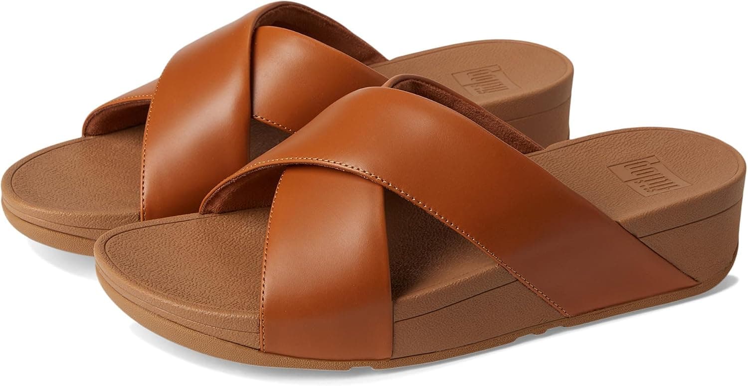 صندل زنانه Fitflop چرمی اسلاید بند متقاطع روباز مدل Lulu صندل زنانه Fitflop چرمی اسلاید بند متقاطع روباز مدل Lulu