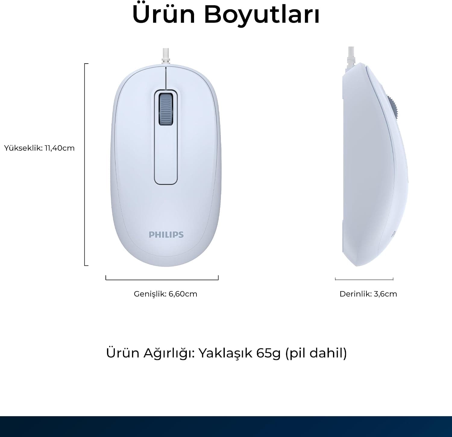 ماوس PHILIPS نوری کابلی USB 1200DPI سه دکمه آبی مدل SPK7238 ماوس PHILIPS نوری کابلی USB 1200DPI سه دکمه آبی مدل SPK7238
