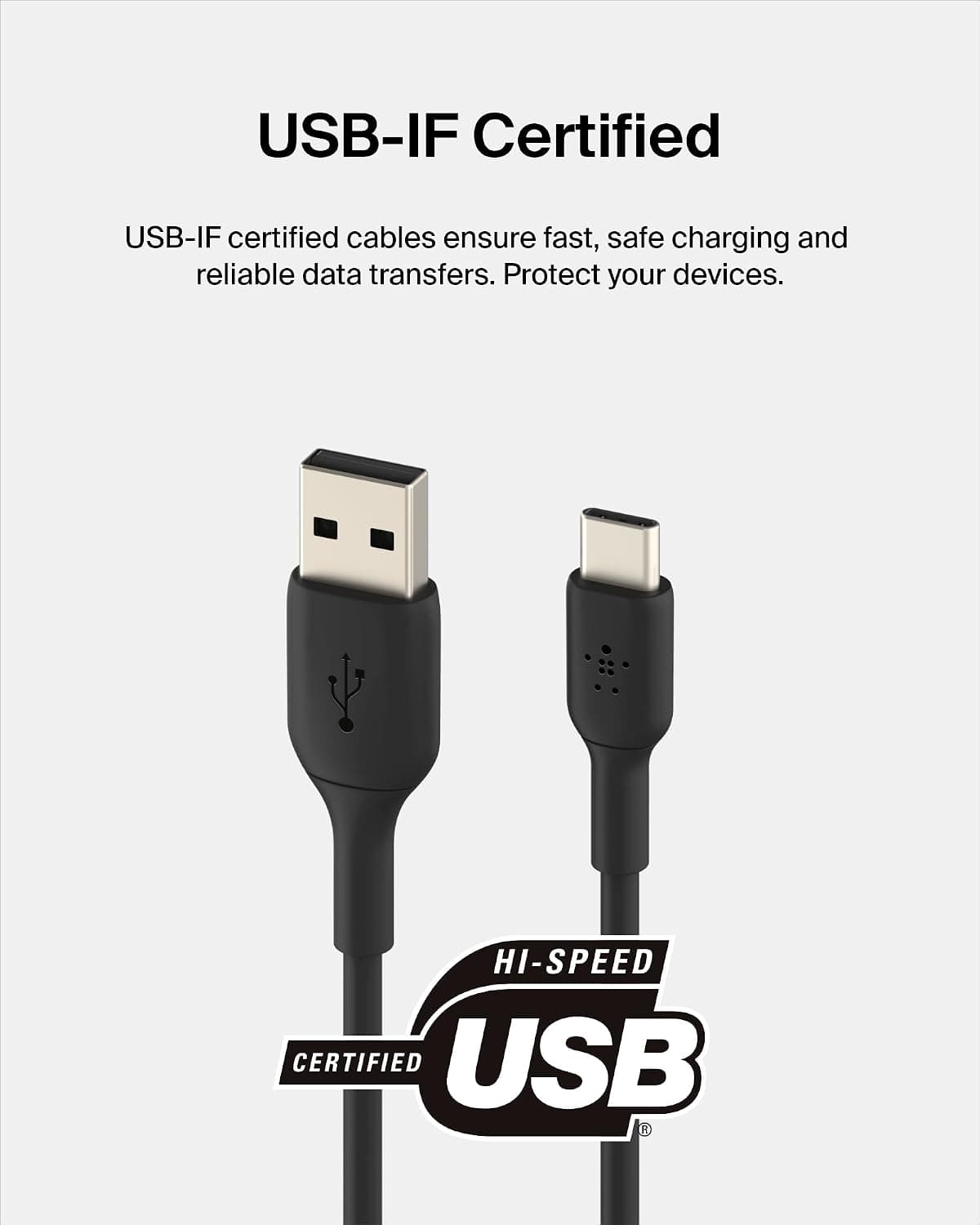 کابل شارژ Belkin Fast Charge USB-C به USB-A 1m مشکی کابل شارژ Belkin Fast Charge USB-C به USB-A 1m مشکی