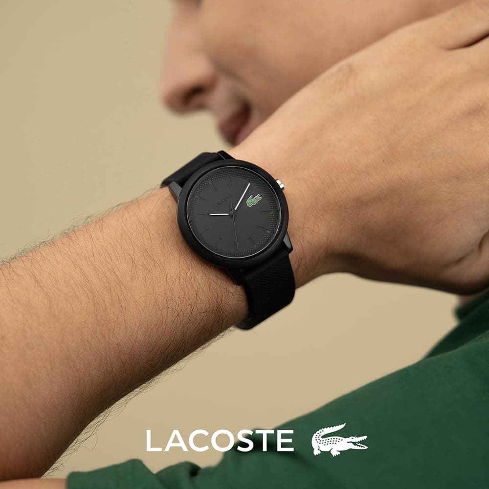 ساعت آنالوگ کوارتز مردانه Lacoste بند سیلیکونی بافت Petit Piqué مدل 12.12 ساعت آنالوگ کوارتز مردانه Lacoste بند سیلیکونی بافت Petit Piqué مدل 12.12