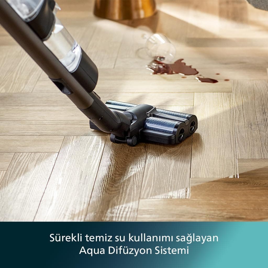 جاروبرقی عمودی بیسیم Philips AquaTrio سری 9000 مدل XW9463/11 و محلول تمیزکننده XV1792/01 جاروبرقی عمودی بیسیم Philips AquaTrio سری 9000 مدل XW9463/11 و محلول تمیزکننده XV1792/01