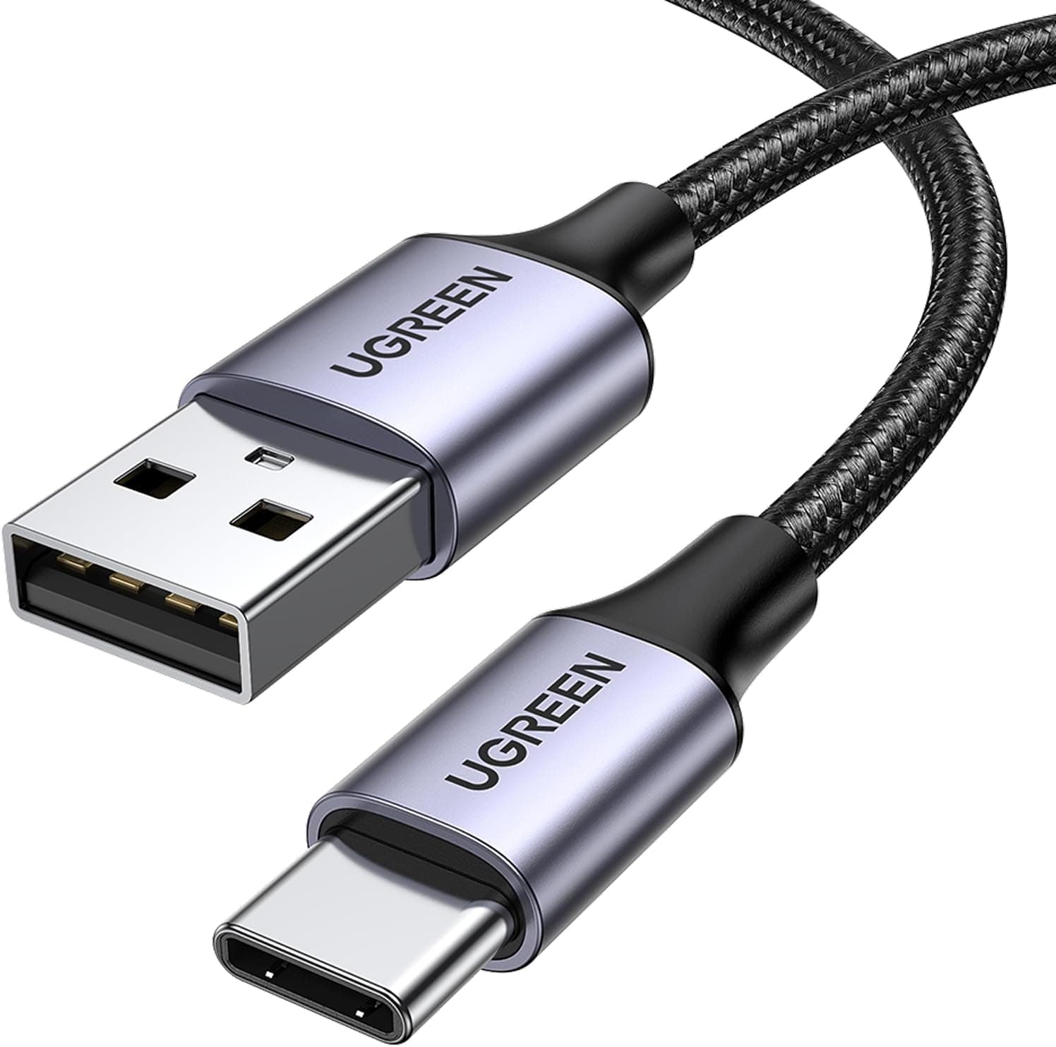 کابل شارژ سریع USB A به USB C برند UGREEN با روکش بافتهشده 1M و توان 18W کابل شارژ سریع USB A به USB C برند UGREEN با روکش بافتهشده 1M و توان 18W