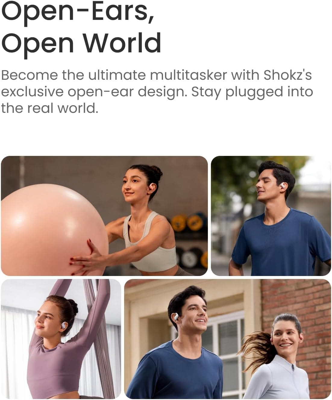 هدفون بیسیم SHOKZ OpenFit Air گوشباز سفید هدفون بیسیم SHOKZ OpenFit Air گوشباز سفید