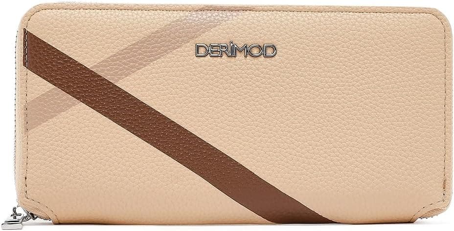 کیف پول زنانه Derimod بژ طرح ضربدری 20 cm x 11 cm کیف پول زنانه Derimod بژ طرح ضربدری 20 cm x 11 cm