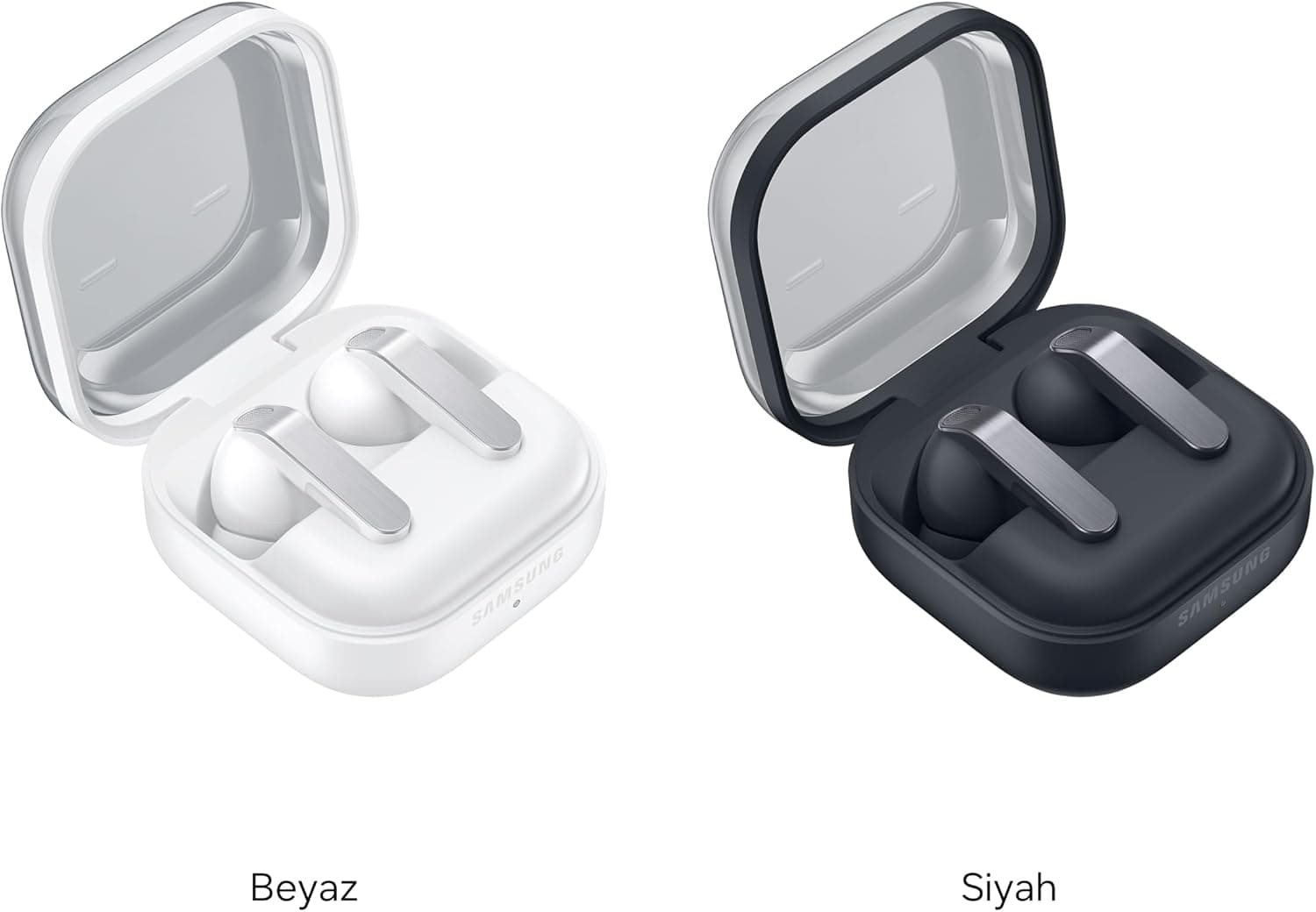 هدفون بلوتوثی Samsung Galaxy Buds4 Pro سفید با بدنه فلزی، بلندگوی دوطرفه و آمپلیفایر دوگانه، ANC بهبودیافته و کنترل تطبیقی نویز هدفون بلوتوثی Samsung Galaxy Buds4 Pro سفید با بدنه فلزی، بلندگوی دوطرفه و آمپلیفایر دوگانه، ANC بهبودیافته و کنترل تطبیقی نویز