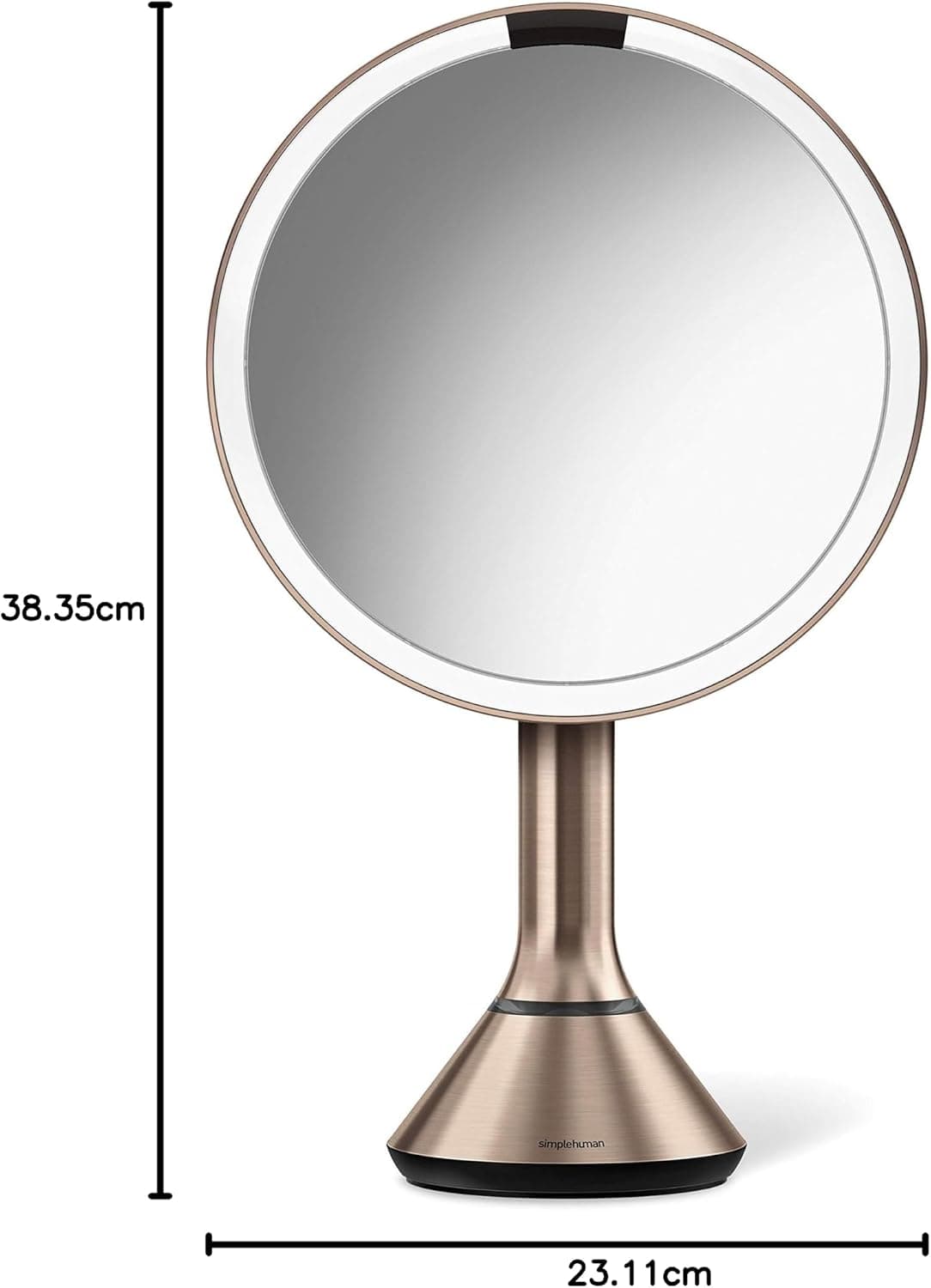 آینه simplehuman رز گلد 20cm سنسور حرکتی نور Tru Lux بزرگنمایی 5X شارژی بیسیم آینه simplehuman رز گلد 20cm سنسور حرکتی نور Tru Lux بزرگنمایی 5X شارژی بیسیم