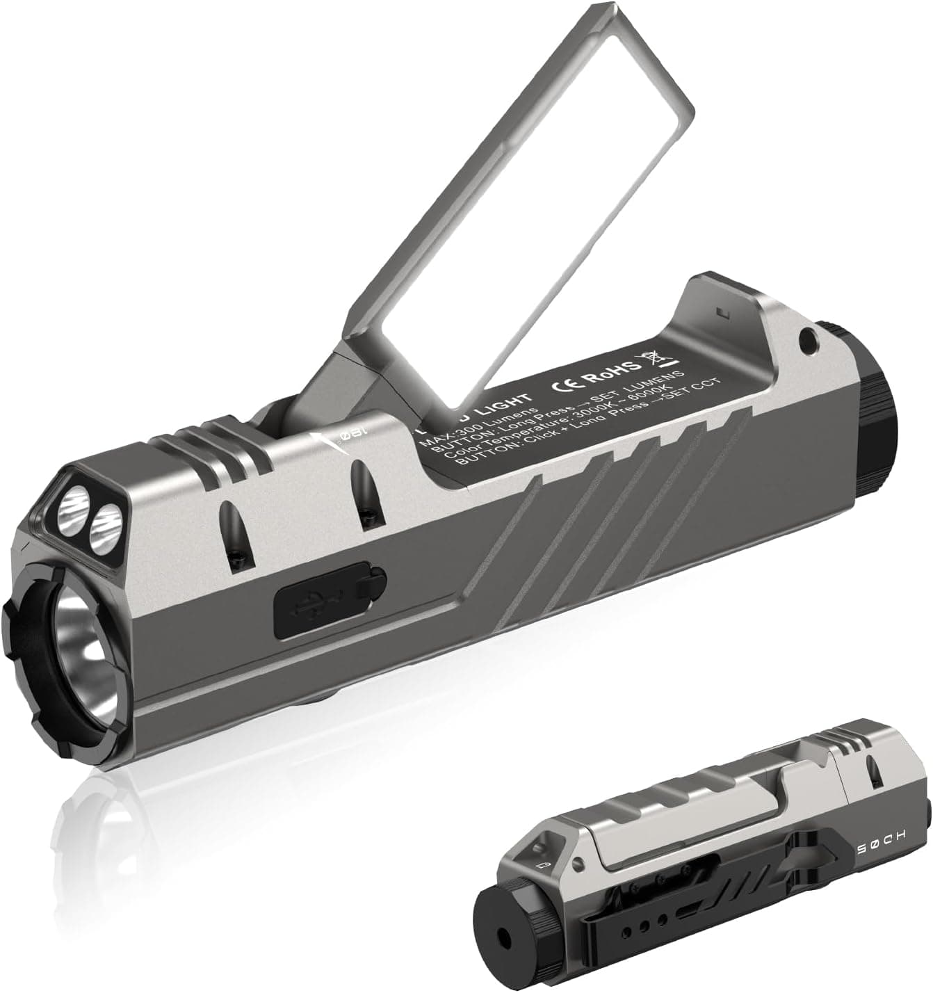 چراغ قوه EDC تخت Wurkkos چهارکاره شارژی 3100 لومن با نور UV و قرمز مدل HD05 چراغ قوه EDC تخت Wurkkos چهارکاره شارژی 3100 لومن با نور UV و قرمز مدل HD05