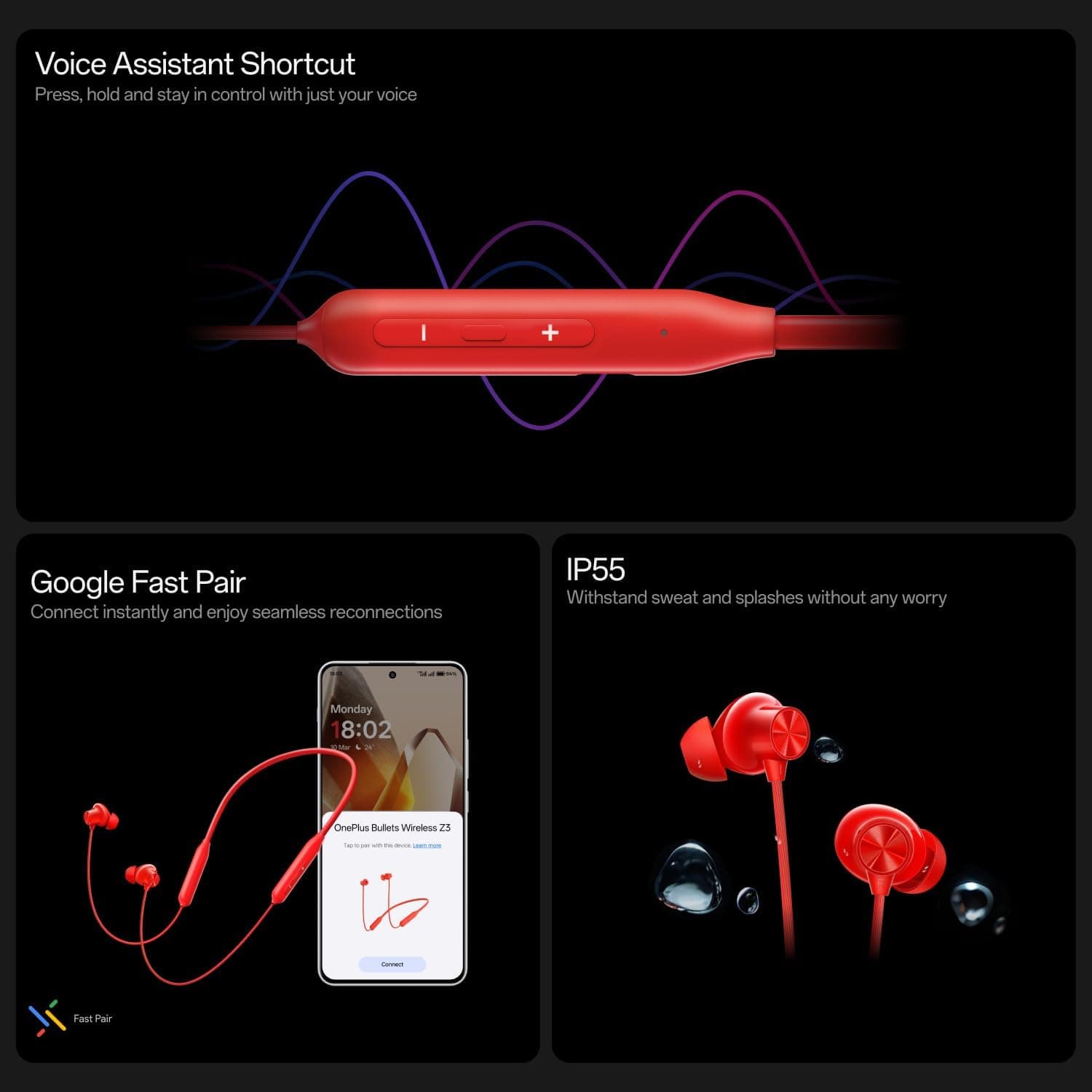 هدفون بلوتوثی OnePlus Bullets Wireless Z3 صدای فضایی رنگ Mambo Midnight هدفون بلوتوثی OnePlus Bullets Wireless Z3 صدای فضایی رنگ Mambo Midnight