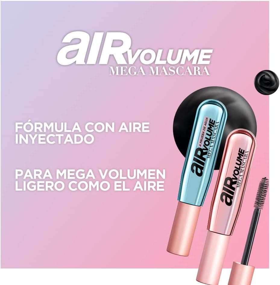 ماسکارا L'Oréal Paris سبک با بافت خامهای مشکی پررنگ مدل Air Volume Mega ماسکارا L'Oréal Paris سبک با بافت خامهای مشکی پررنگ مدل Air Volume Mega
