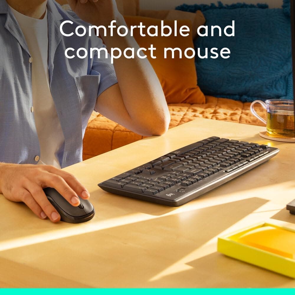 ست کیبورد و ماوس بیسیم Logitech با فناوری SilentTouch، صفحهکلید عددی کامل و AR، گرافیتی ست کیبورد و ماوس بیسیم Logitech با فناوری SilentTouch، صفحهکلید عددی کامل و AR، گرافیتی