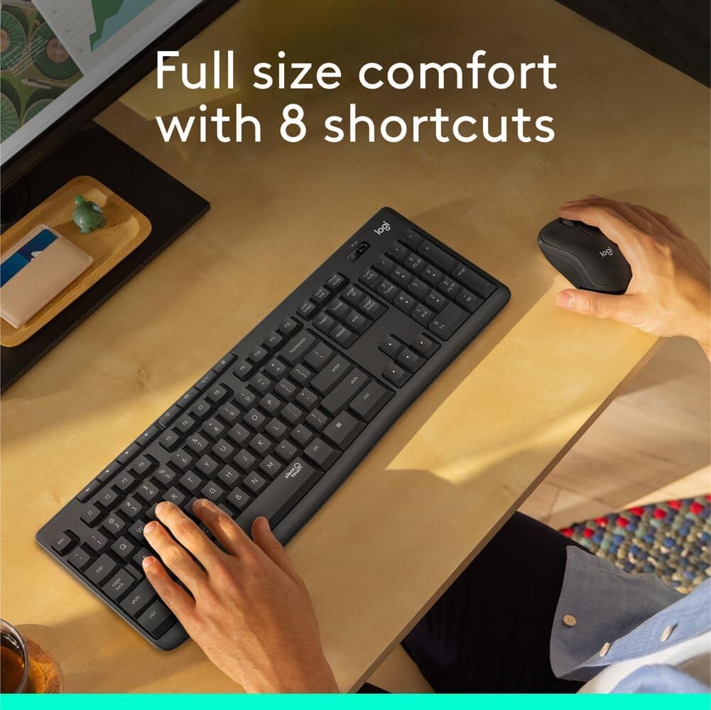 ست کیبورد و ماوس بیسیم Logitech با فناوری SilentTouch، صفحهکلید عددی کامل و AR، گرافیتی ست کیبورد و ماوس بیسیم Logitech با فناوری SilentTouch، صفحهکلید عددی کامل و AR، گرافیتی