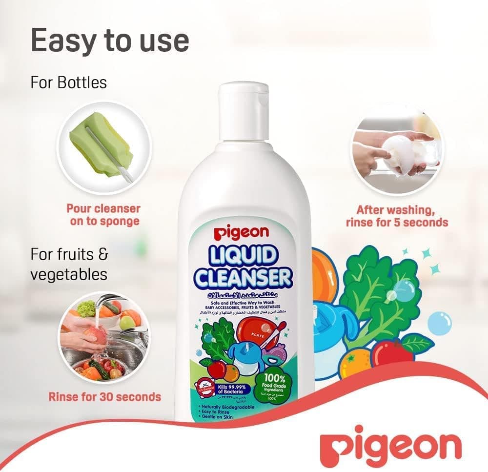 مایع شستشوی لوازم کودک، میوه و سبزی Pigeon سفید 450ml 2 عددی مایع شستشوی لوازم کودک، میوه و سبزی Pigeon سفید 450ml 2 عددی
