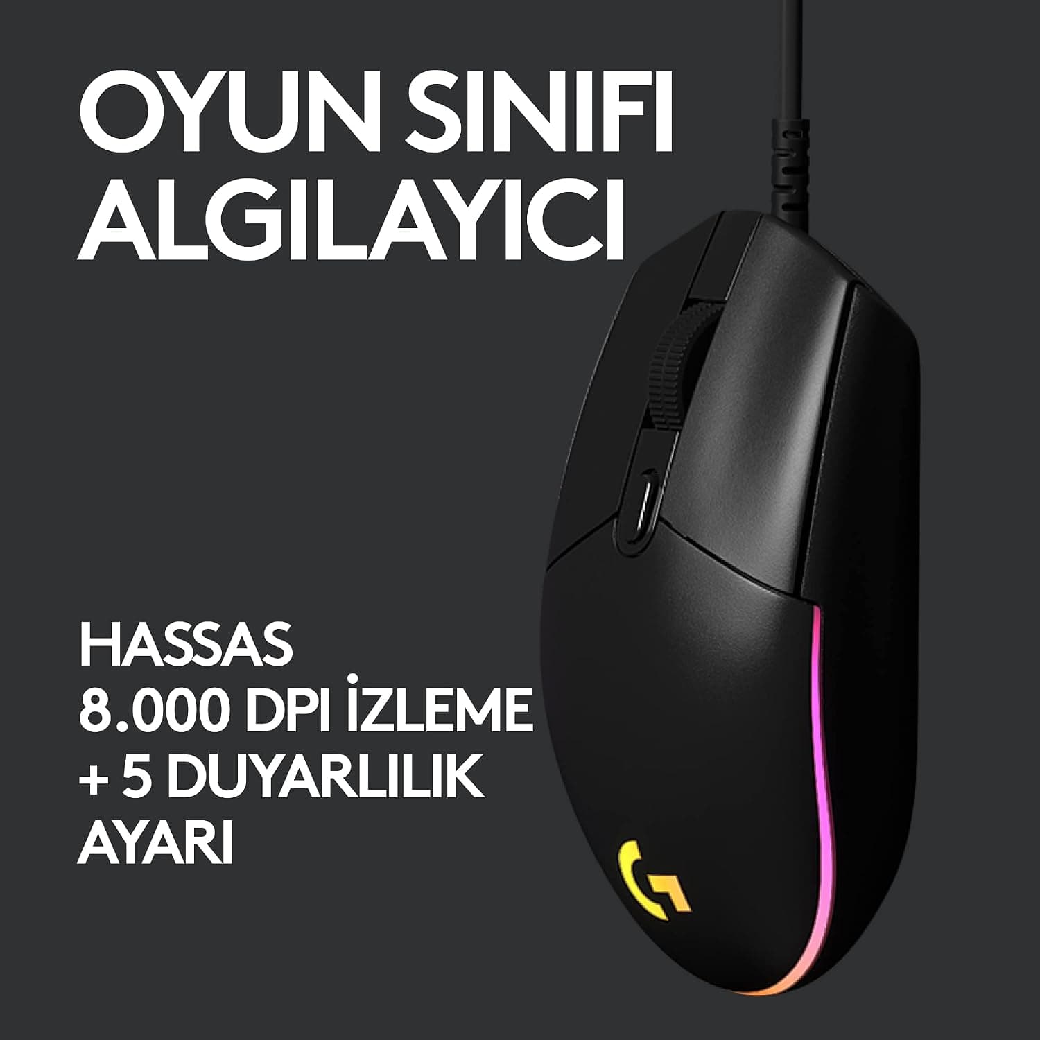 ماوس گیمینگ سیمی Logitech G با نورپردازی LIGHTSYNC RGB، ۸۰۰۰ DPI و ۶ کلید قابلبرنامهریزی مدل G102 ماوس گیمینگ سیمی Logitech G با نورپردازی LIGHTSYNC RGB، ۸۰۰۰ DPI و ۶ کلید قابلبرنامهریزی مدل G102