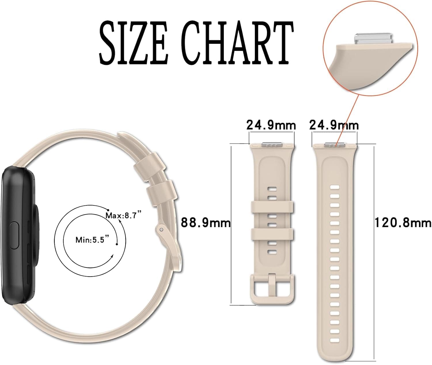 بند یدکی ساعت Wownadu سیلیکونی سازگار با Huawei Watch Fit 2/Active/Elegant زنانه و مردانه سفید Lunar بدون ساعت بند یدکی ساعت Wownadu سیلیکونی سازگار با Huawei Watch Fit 2/Active/Elegant زنانه و مردانه سفید Lunar بدون ساعت