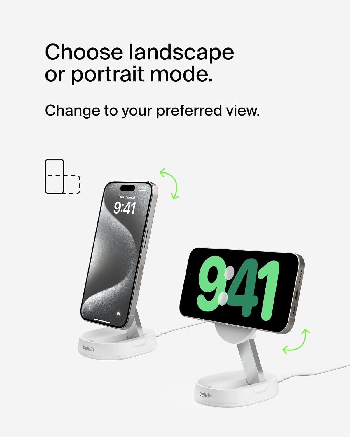 پایه شارژ بیسیم مغناطیسی تبدیلی Belkin Fast Charge Pro 15W MagSafe سفید پایه شارژ بیسیم مغناطیسی تبدیلی Belkin Fast Charge Pro 15W MagSafe سفید