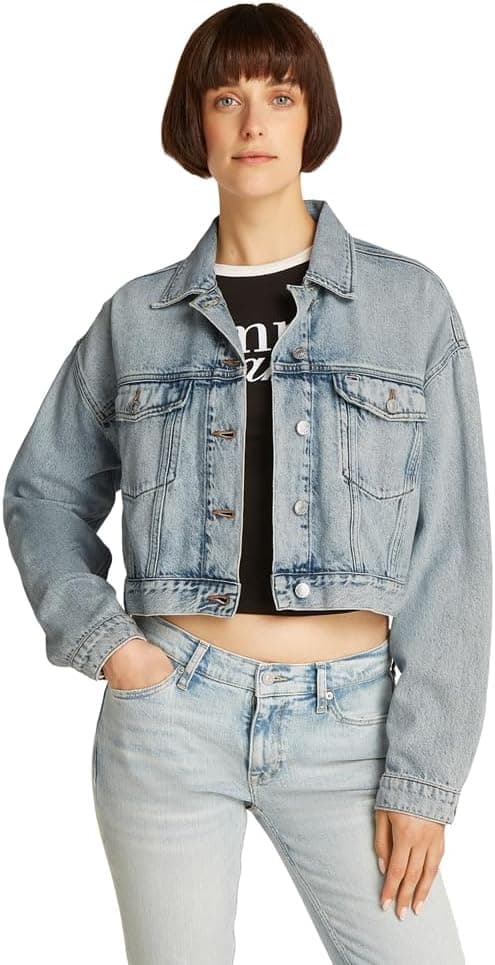 ژاکت تراکر زنانه Tommy Hilfiger کراپ OVSZ مدل BI6012 ژاکت تراکر زنانه Tommy Hilfiger کراپ OVSZ مدل BI6012