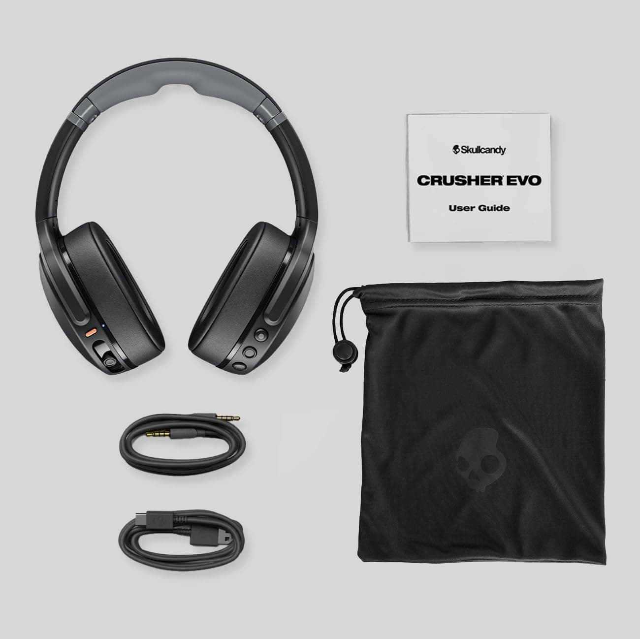 هدفون بیسیم Skullcandy Crusher Evo روگوشی با باس حسی مشکی مدل S6EVW-N740 هدفون بیسیم Skullcandy Crusher Evo روگوشی با باس حسی مشکی مدل S6EVW-N740