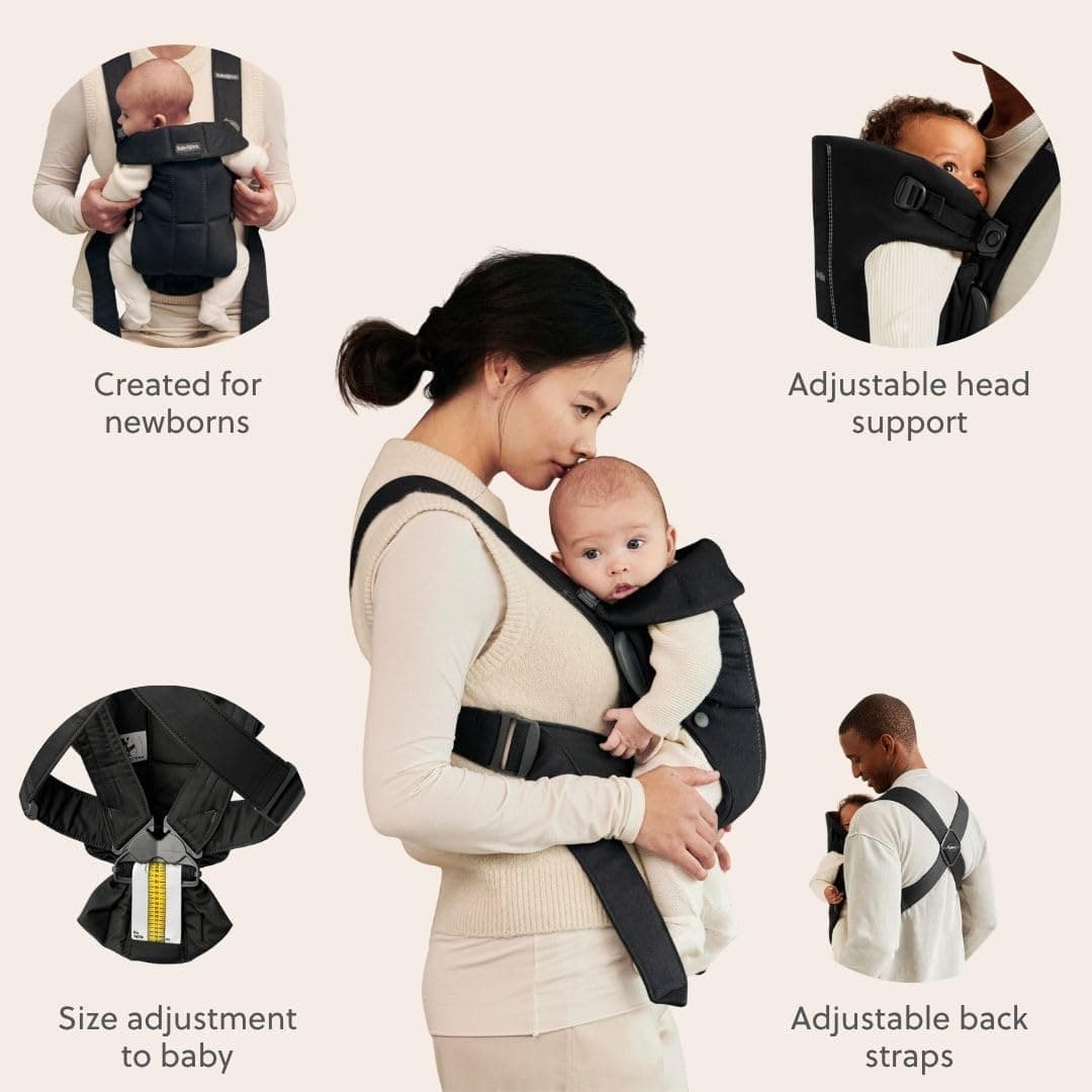 کریر نوزاد BabyBjörn مدل Mini بافته مشکی کریر نوزاد BabyBjörn مدل Mini بافته مشکی