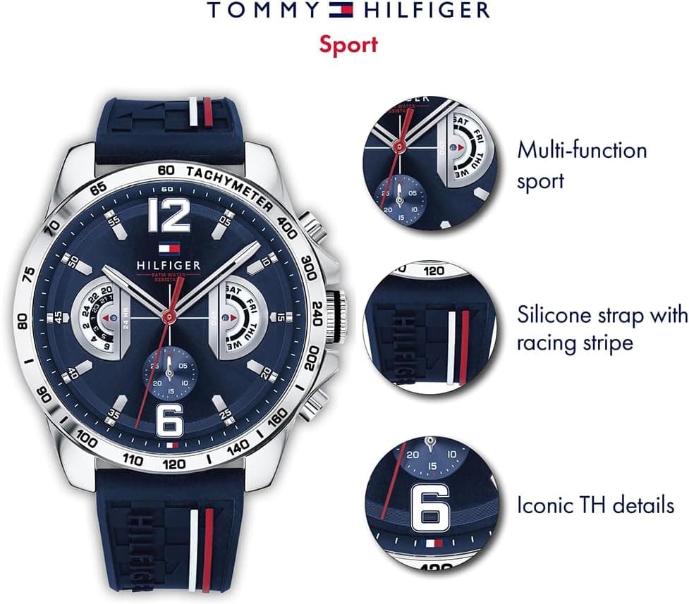 ساعت مچی مردانه Tommy Hilfiger کوارتز مولتیفانکشن بند سیلیکونی ضد آب 5ATM ساعت مچی مردانه Tommy Hilfiger کوارتز مولتیفانکشن بند سیلیکونی ضد آب 5ATM