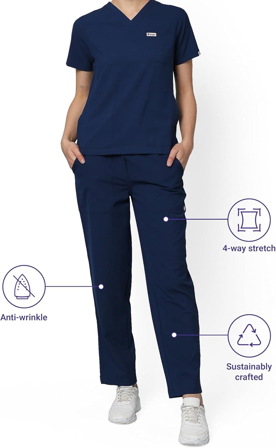 ست اسکراب زنانه KNYA Ecoflex با پارچه کشی چهار طرفه ست اسکراب زنانه KNYA Ecoflex با پارچه کشی چهار طرفه