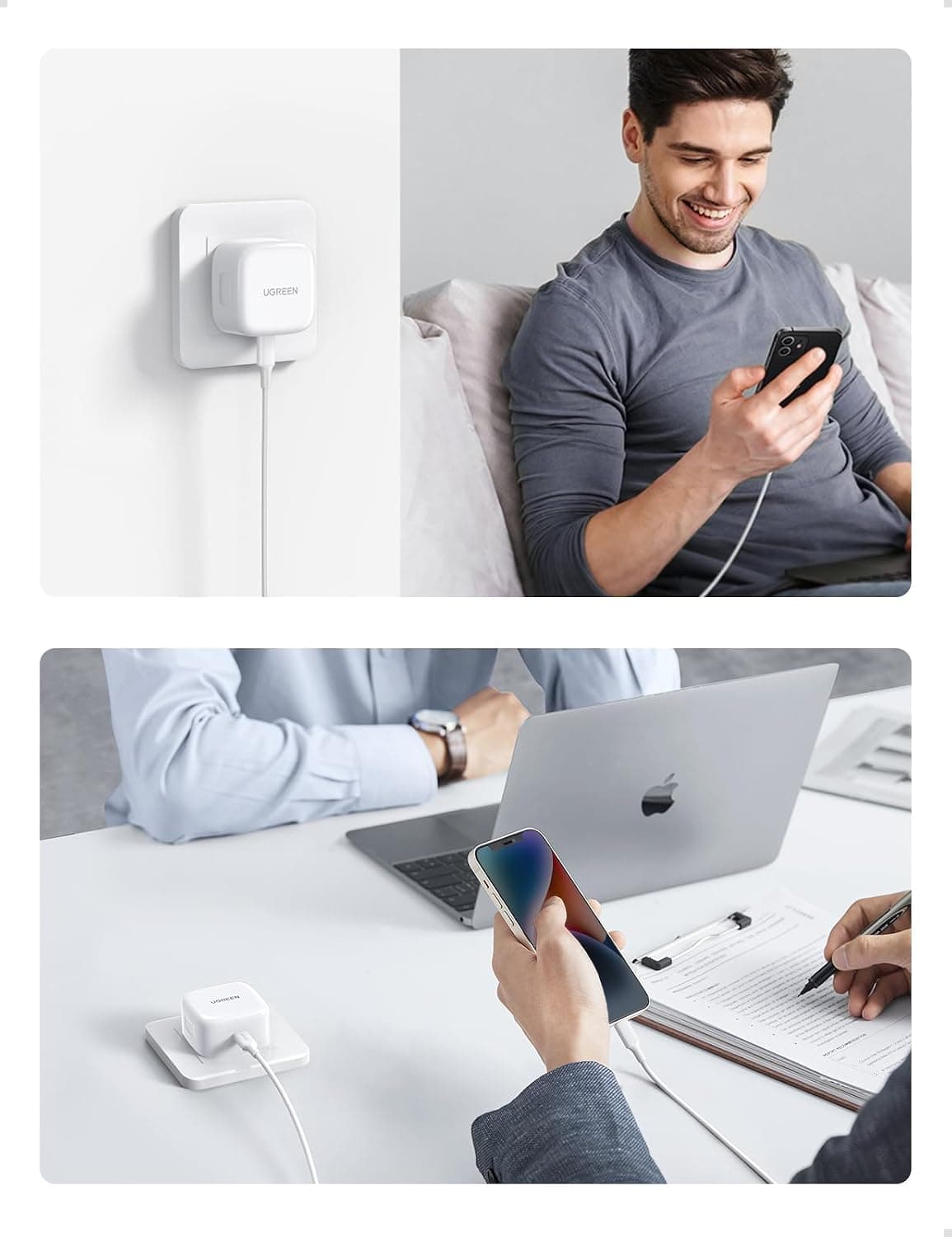 شارژر 20W UGREEN Type C با شارژ سریع PD و کابل Lightning 1M شارژر 20W UGREEN Type C با شارژ سریع PD و کابل Lightning 1M