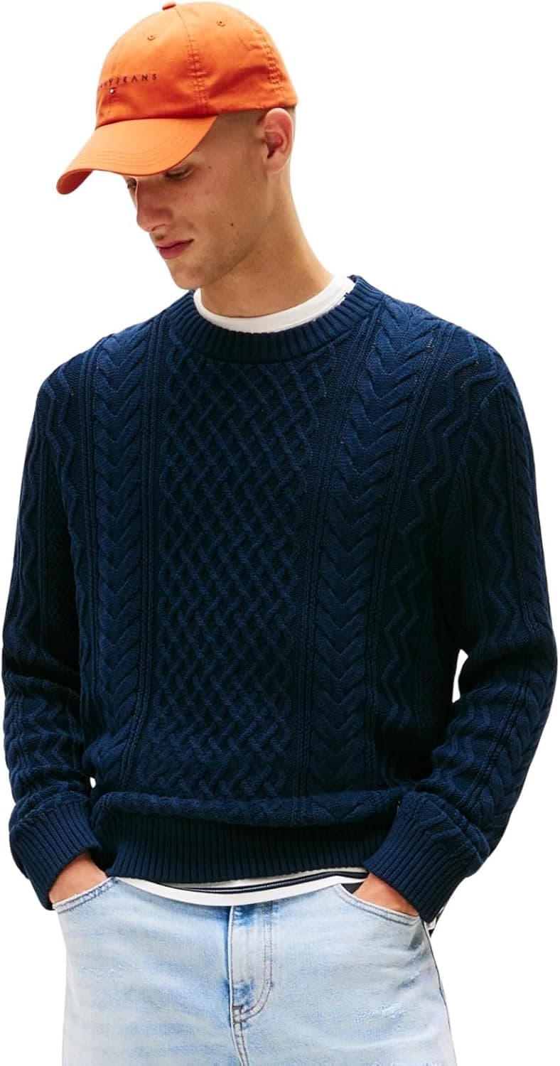 کازاک مردانه Tommy Jeans بافت کابلی TJM SLM BADGE CABLE KNIT کازاک مردانه Tommy Jeans بافت کابلی TJM SLM BADGE CABLE KNIT