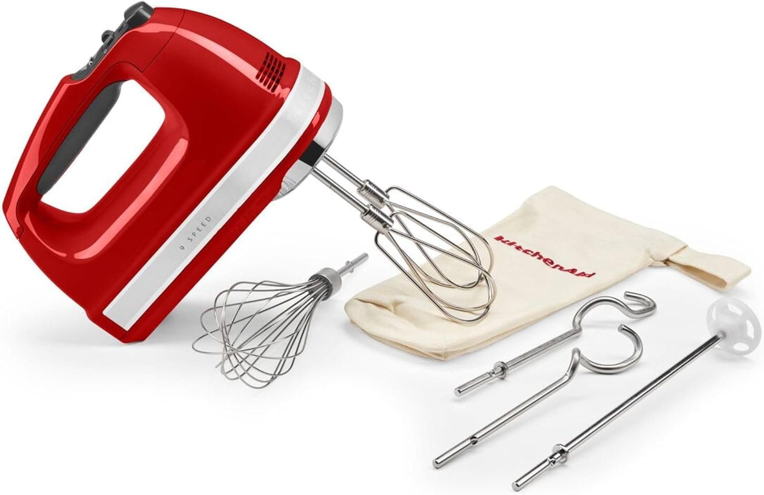 همزن دستی KitchenAid ۹ سرعته قرمز امپایر مدل 5Khm9212 همزن دستی KitchenAid ۹ سرعته قرمز امپایر مدل 5Khm9212