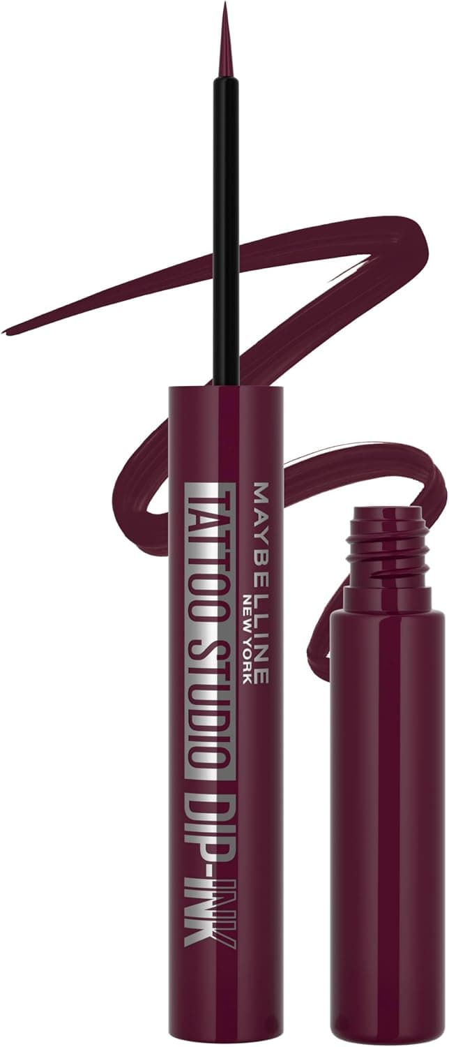 خط چشم مایع MAYBELLINE Tattoo Studio Dip-Ink ضدآب با ماندگاری تا ۲۴ ساعت زرشکی 1 Count خط چشم مایع MAYBELLINE Tattoo Studio Dip-Ink ضدآب با ماندگاری تا ۲۴ ساعت زرشکی 1 Count
