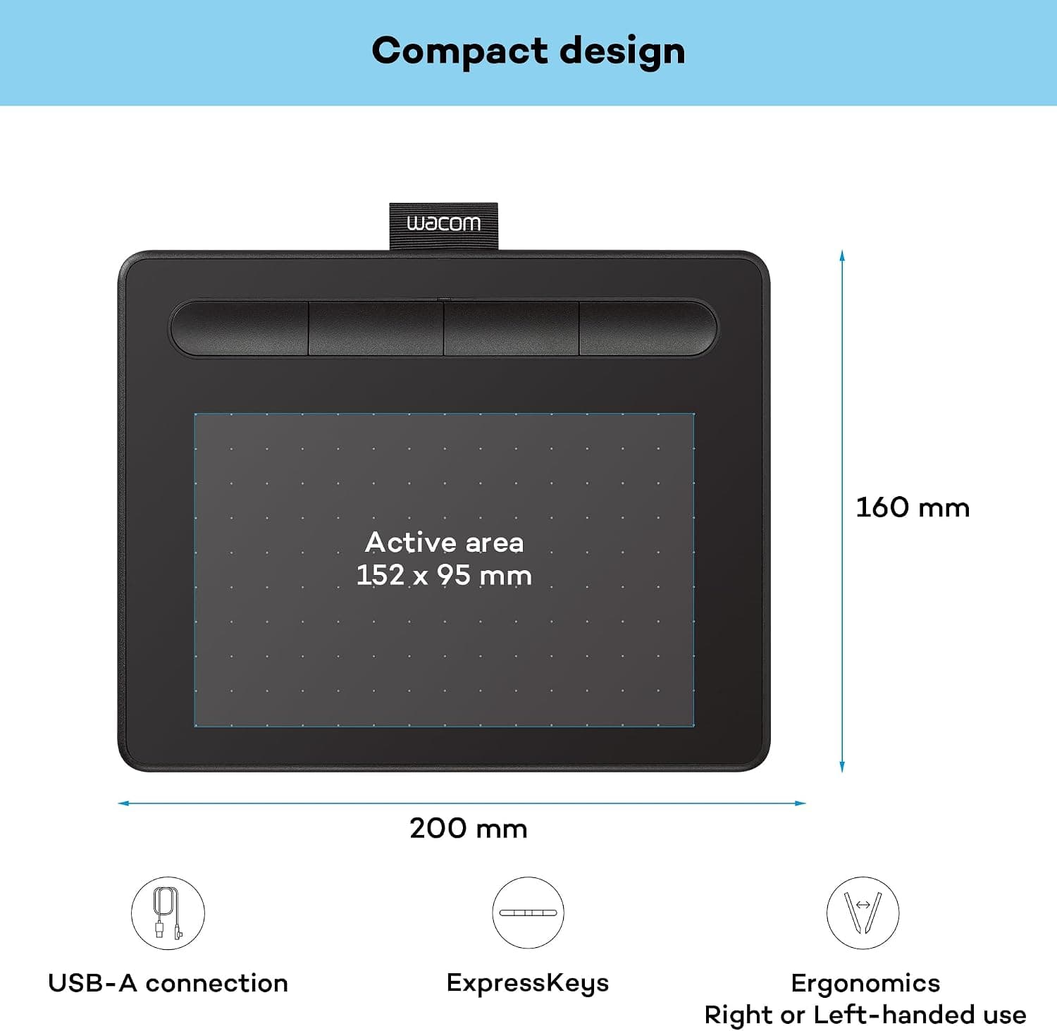 تبلت طراحی Wacom مدل Intuos S مشکی تبلت طراحی Wacom مدل Intuos S مشکی