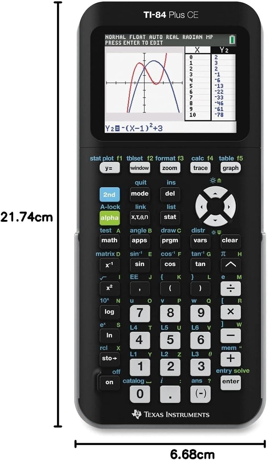 ماشینحساب نموداری TEXAS INSTRUMENTS مشکی 7.5 Inch مدل TI-84 Plus CE ماشینحساب نموداری TEXAS INSTRUMENTS مشکی 7.5 Inch مدل TI-84 Plus CE