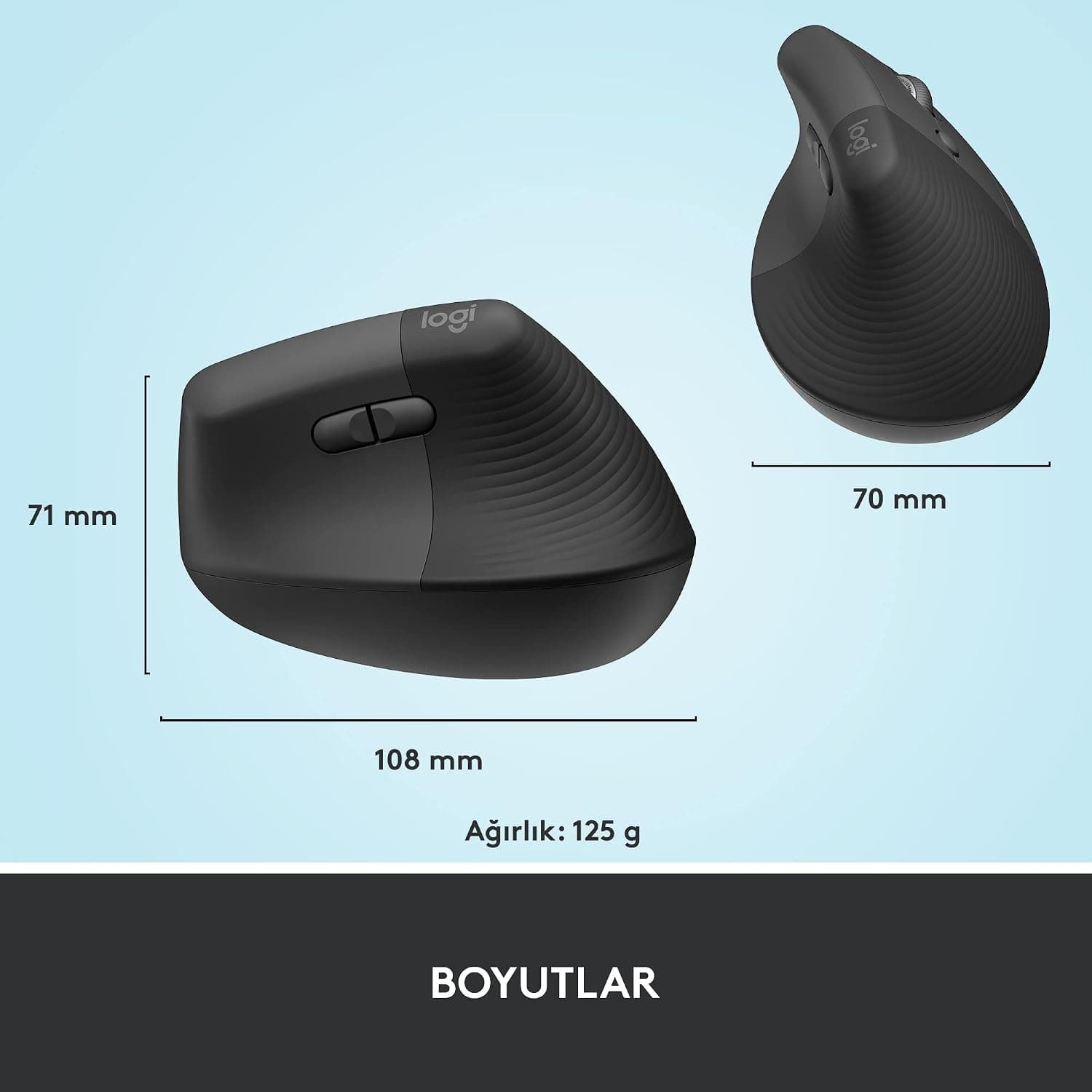 موس عمودی ارگونومیک بیسیم Logitech Lift برای دستهای کوچک و متوسط، 57°، 4000 DPI، مشکی موس عمودی ارگونومیک بیسیم Logitech Lift برای دستهای کوچک و متوسط، 57°، 4000 DPI، مشکی
