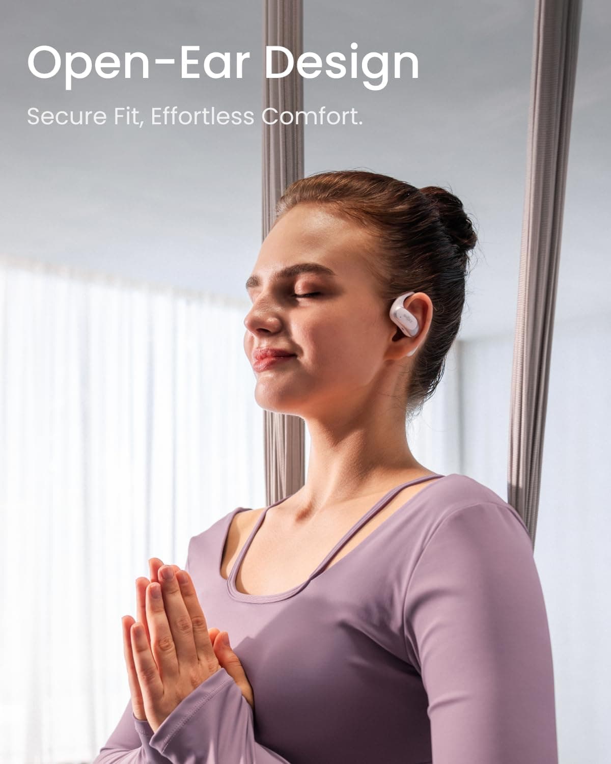 هدفون بیسیم SHOKZ OpenFit Air گوشباز سفید هدفون بیسیم SHOKZ OpenFit Air گوشباز سفید