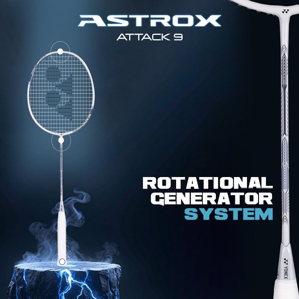 راکت بدمینتون YONEX خاکستری گانمتال مدل Astrox Attack 9 G4 4U ساخت هند راکت بدمینتون YONEX خاکستری گانمتال مدل Astrox Attack 9 G4 4U ساخت هند