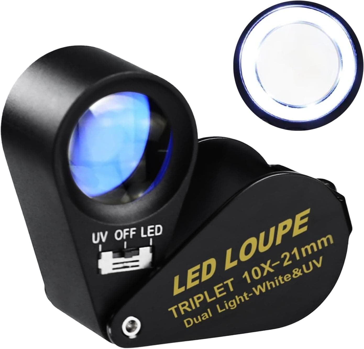 ذرهبین جواهرشناسی تاشو GAIN EXPRESS با نور 6 LED و UV مدل Hastings Triplet Loupe 10X ذرهبین جواهرشناسی تاشو GAIN EXPRESS با نور 6 LED و UV مدل Hastings Triplet Loupe 10X